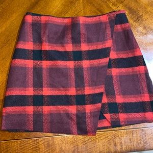 Abercrombie & Fitch Wool Blend “Faux Wrap” Plaid Skirt Size 4